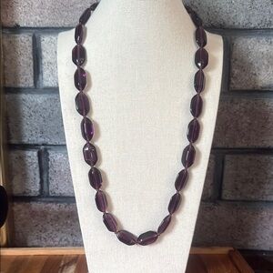 Vintage Art Deco Czech Glass purple beaded necklace